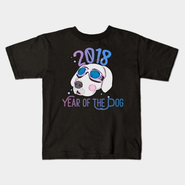 2018 Year of The Dog - New Year's Eve Beagle Kids T-Shirt by AmbersDesignsCo